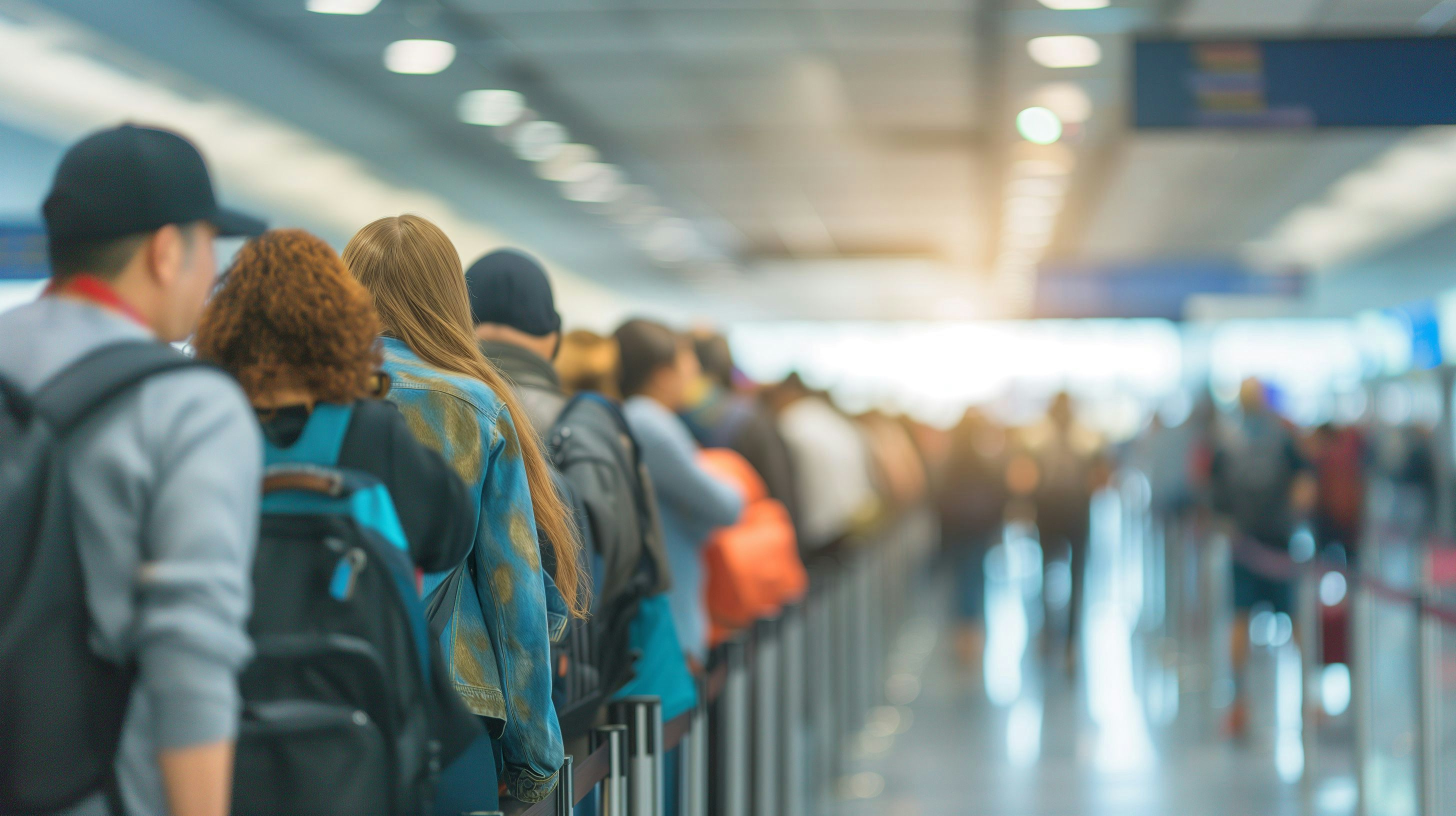 Image of lines at the airport